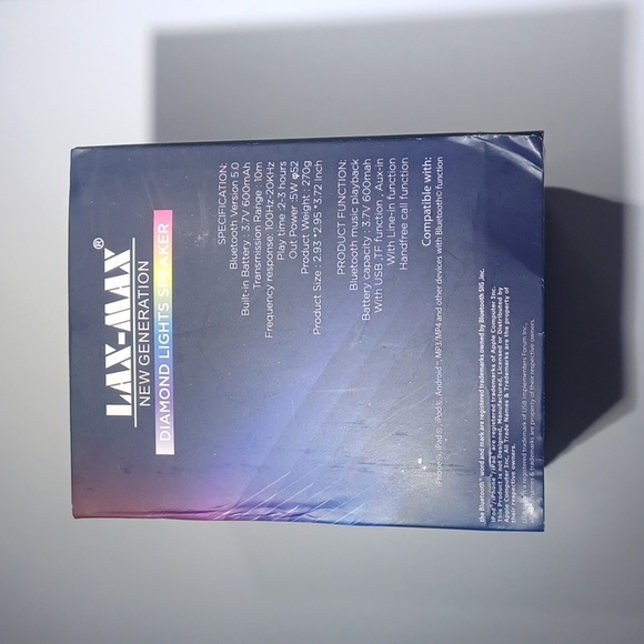 Lax-Max Bluetooth Speaker NWT - Picture 5 of 14